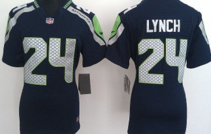 Nike Team Women's Jersey Seattle Seahawks 24 Marshawn Lynch Blue Game